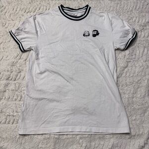 Cheech & Chong Cannabis Company Graphic Tee | White Ringer Shirt | Size M